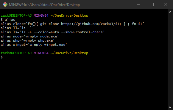 GitHub - zackAJ/alias: step by step guide on how to set up a git bash ...