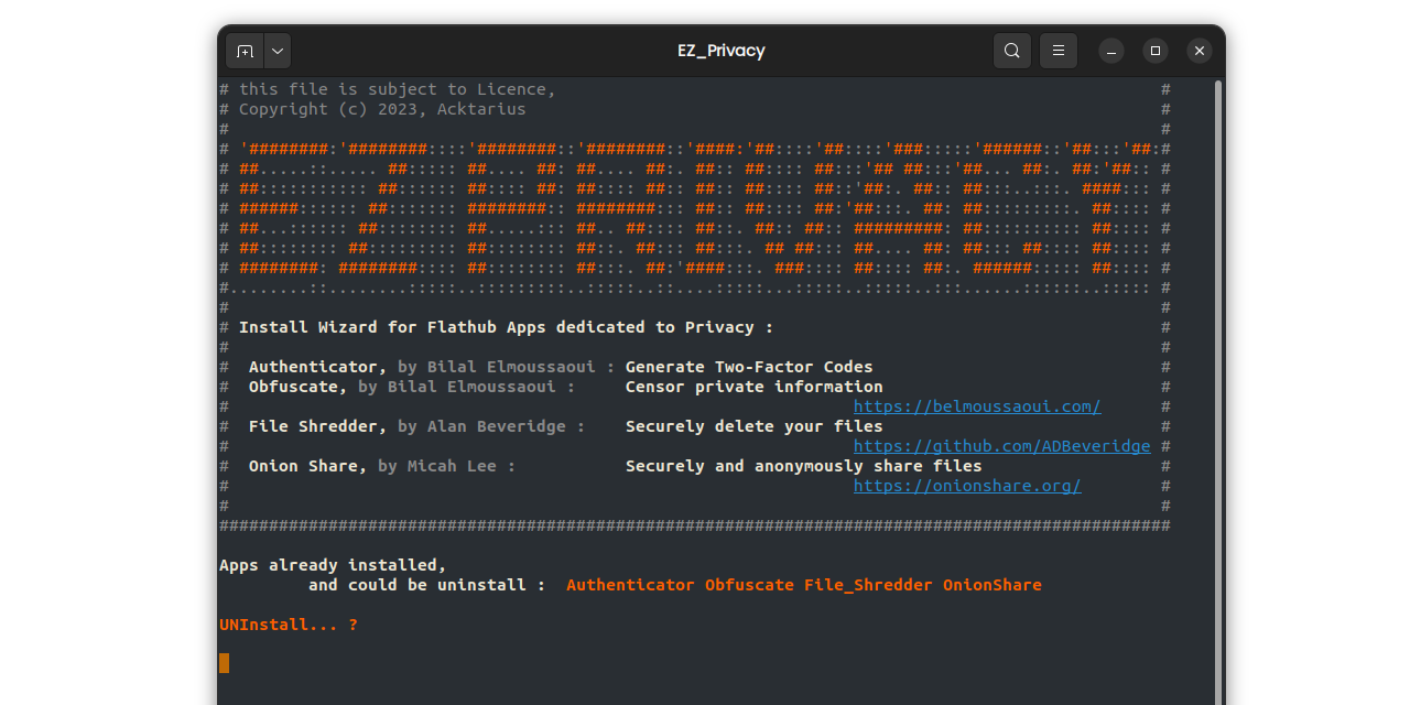GitHub - Acktarius/EZ_Privacy: wizard installer for privacy apps from ...
