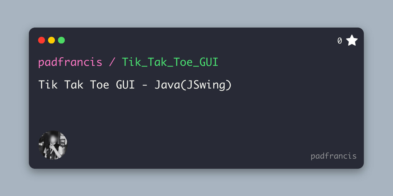 GitHub - padfrancis/Tik_Tak_Toe_GUI: Tik Tak Toe GUI - Java(JSwing)