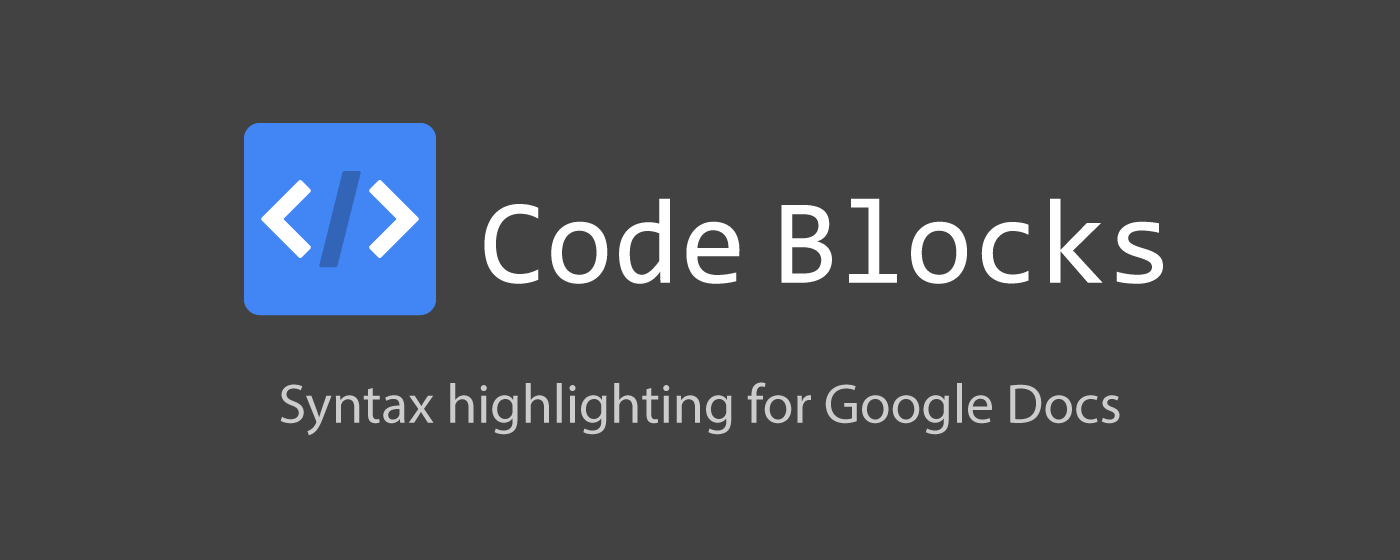 code-blocks | Syntax highlighting for Google Docs