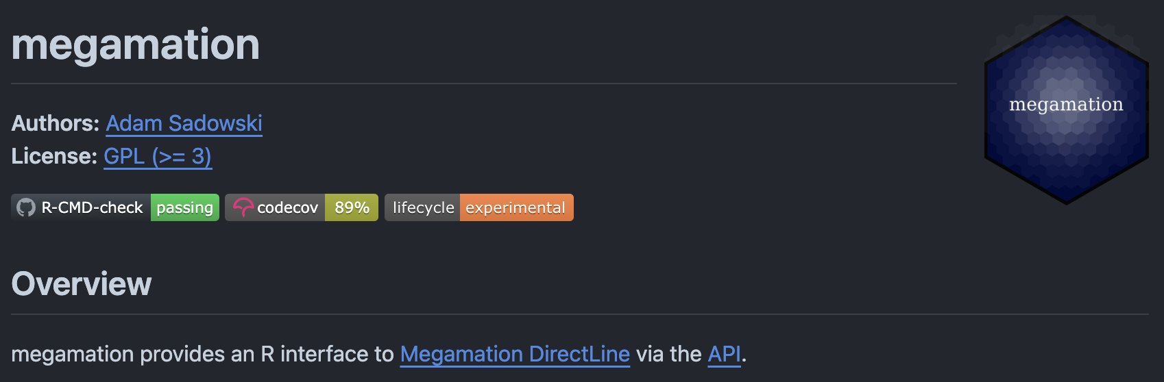 GitHub - asadow/megamation: Access 'DirectLine' Data Using the ...