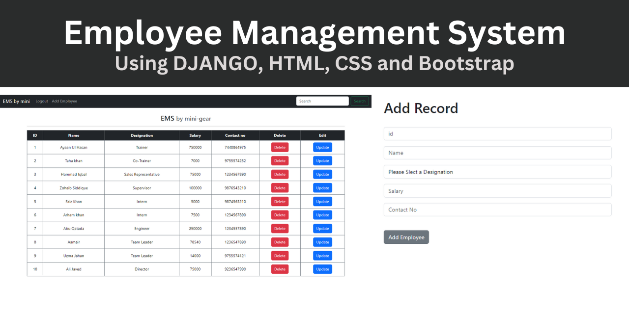 GitHub - mini-gear/Employee-Management-System--Django-: This Employee ...