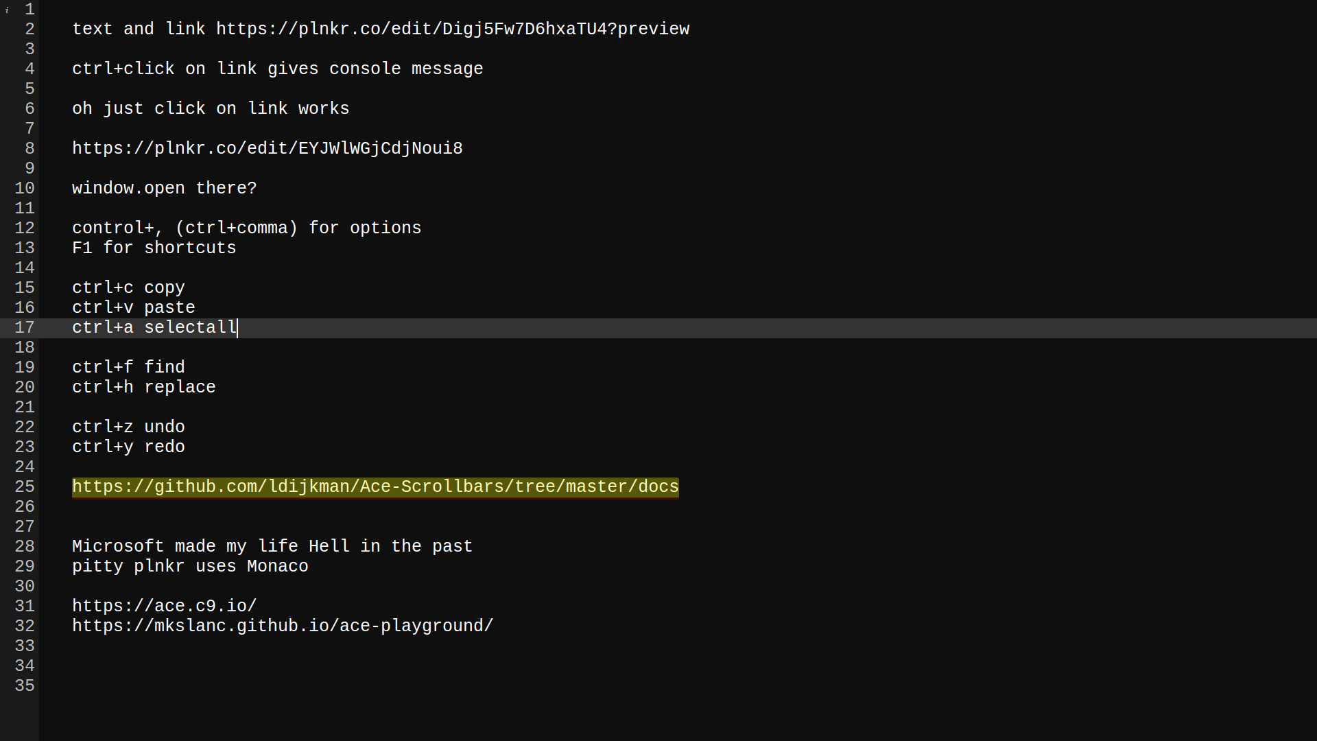 GitHub - ldijkman/Ace-Editor-Click-Link-window.open-URL: Ace Editor ...