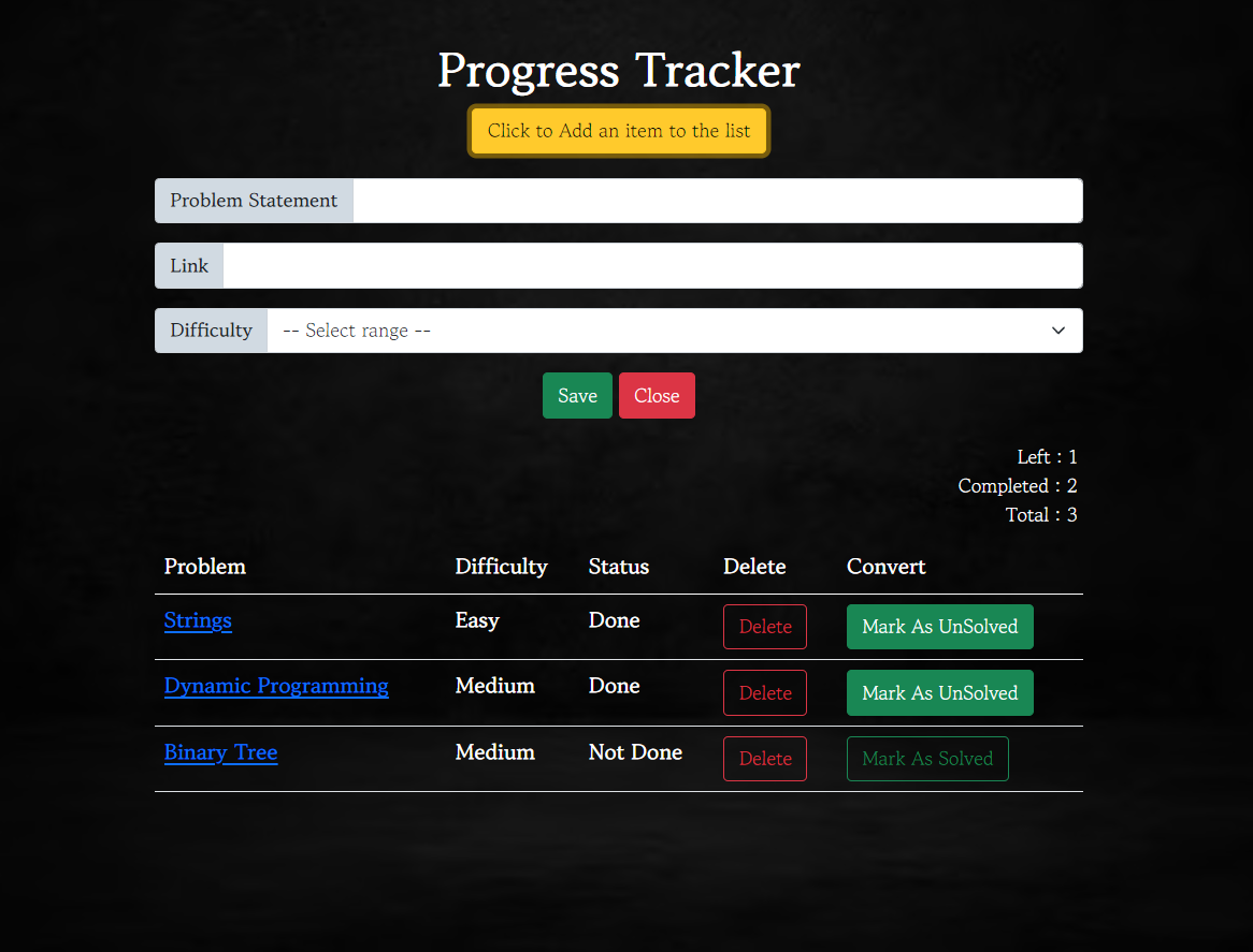 Progress-Tracker-Web-Development