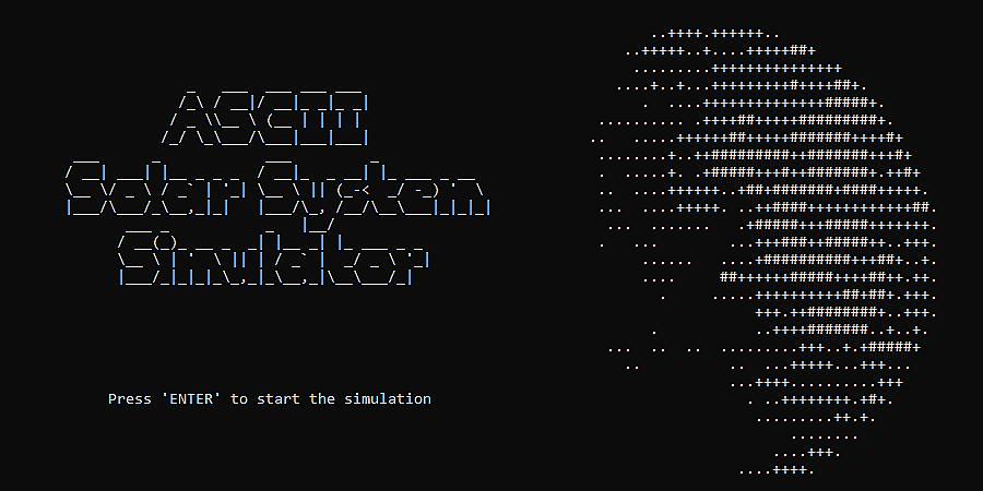 ASCII-Solar-System-Simulator