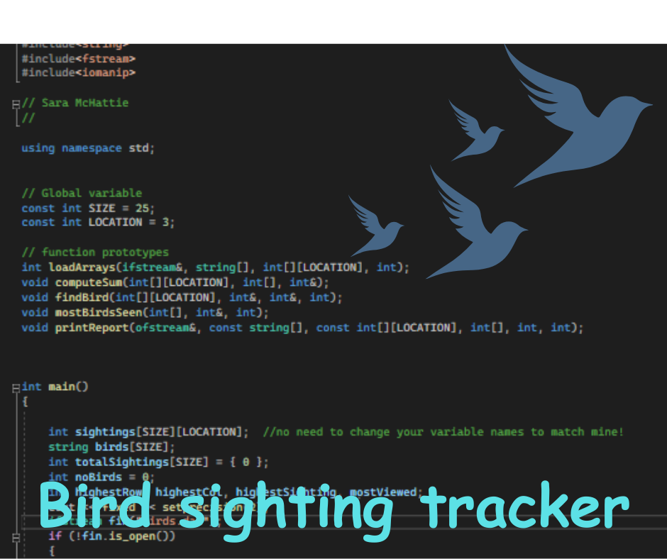 GitHub - Jjynxx/BirdWatchTracking: An assignment from C++ class