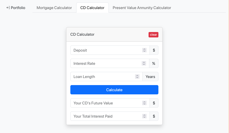 GitHub JonCGroberg/financialcalculators Responsive web application