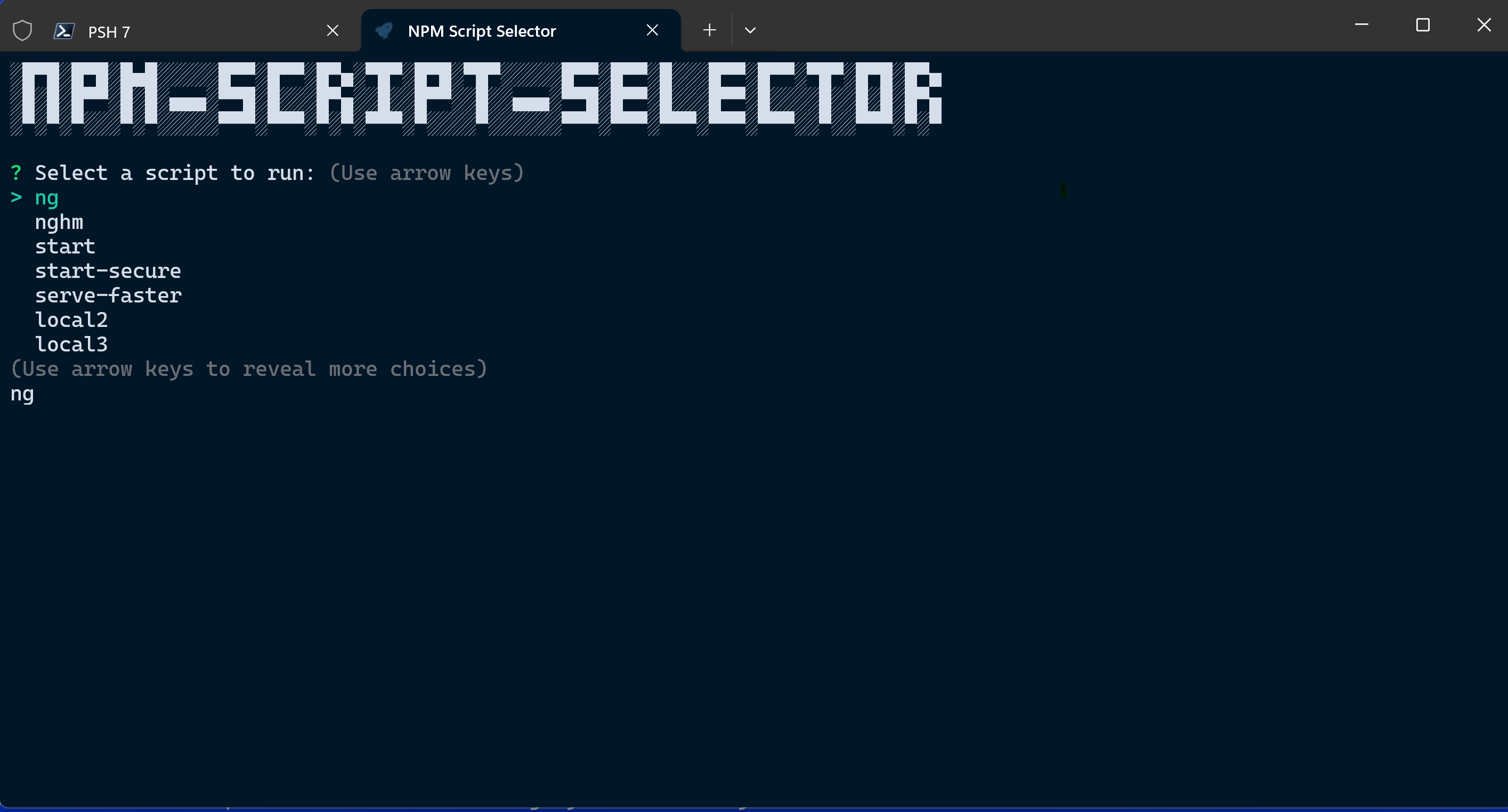 npm-script-selector