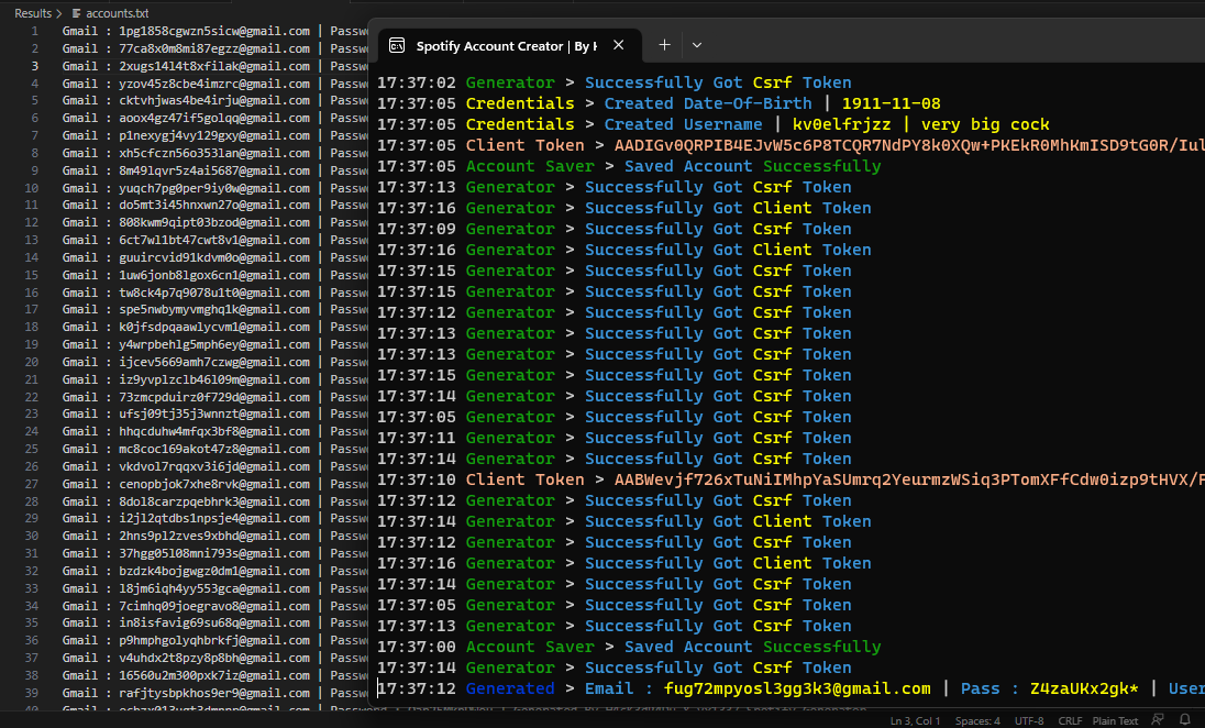 GitHub Tragekurs4ab7/SpotifyAccountGenerator Generates Approximately 250550 Accounts Per