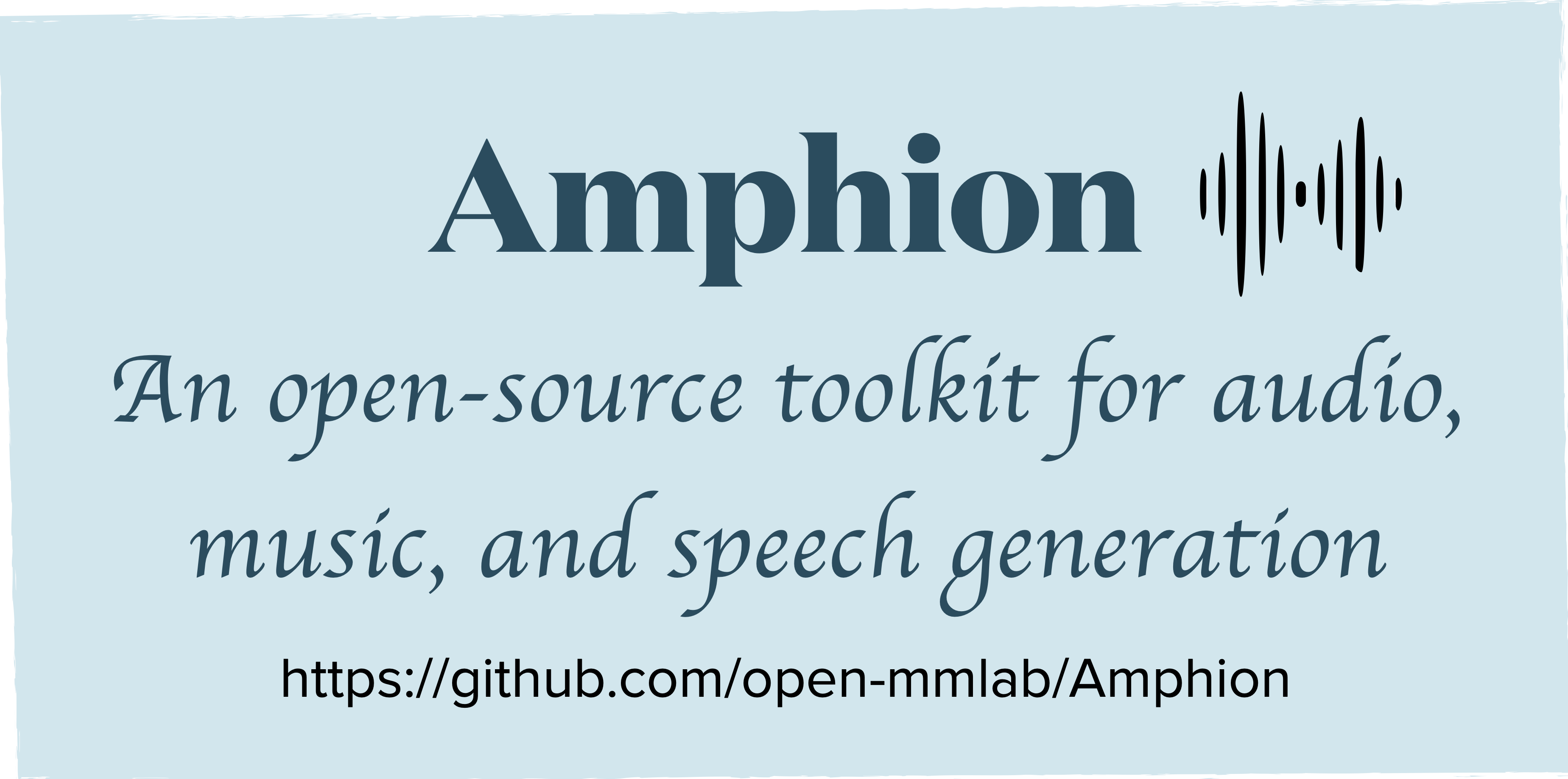 Amphion (/æmˈfaɪən/) is a toolkit for Audio, Music, and Speech Generation. Its purpose is to support reproducible research and help junior researc