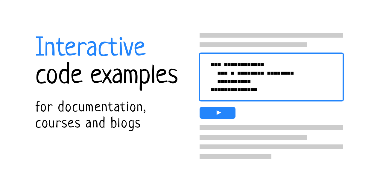 Codapi is a platform for embedding interactive code snippets directly into your product documentation, online course or blog post. Codapi manages sand