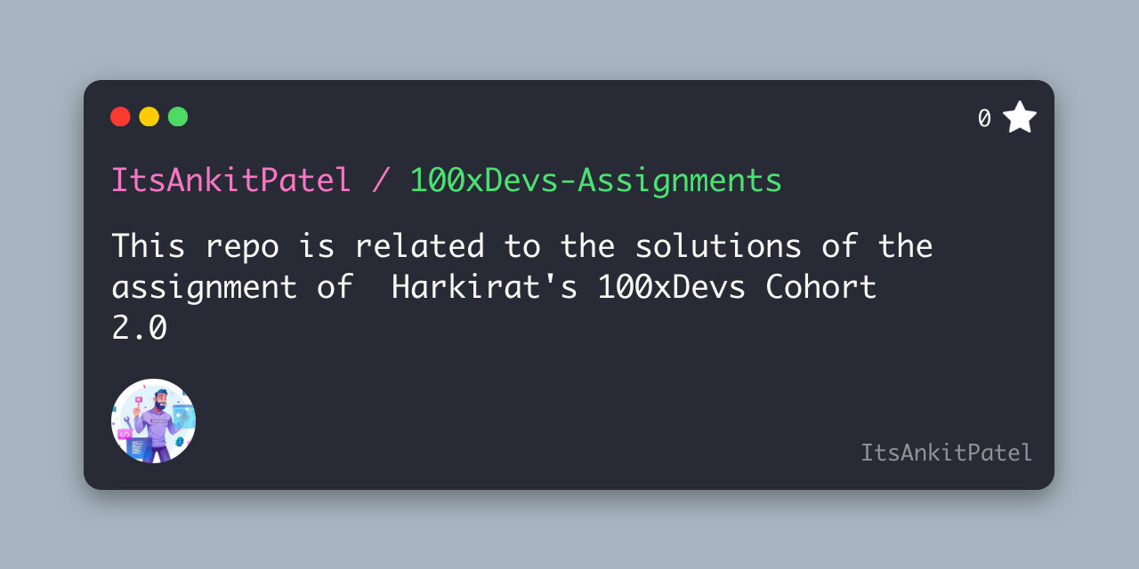 100xDevs-Assignments