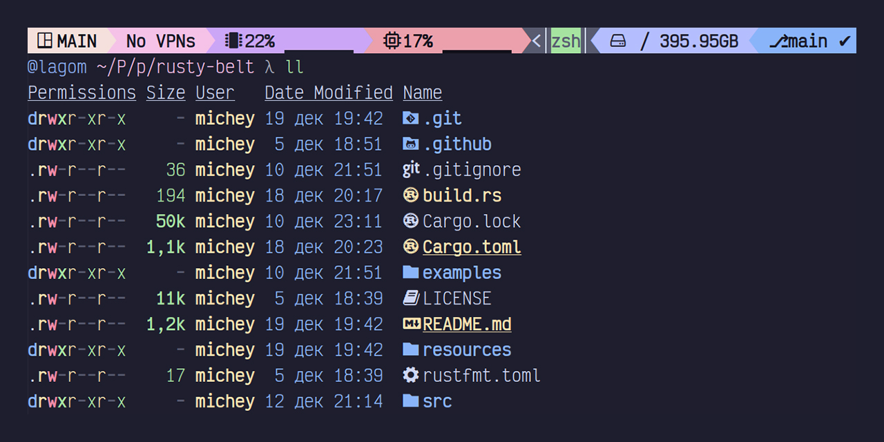 GitHub - fido-node/rusty-belt: Rust replacement for tmux powerline with ...