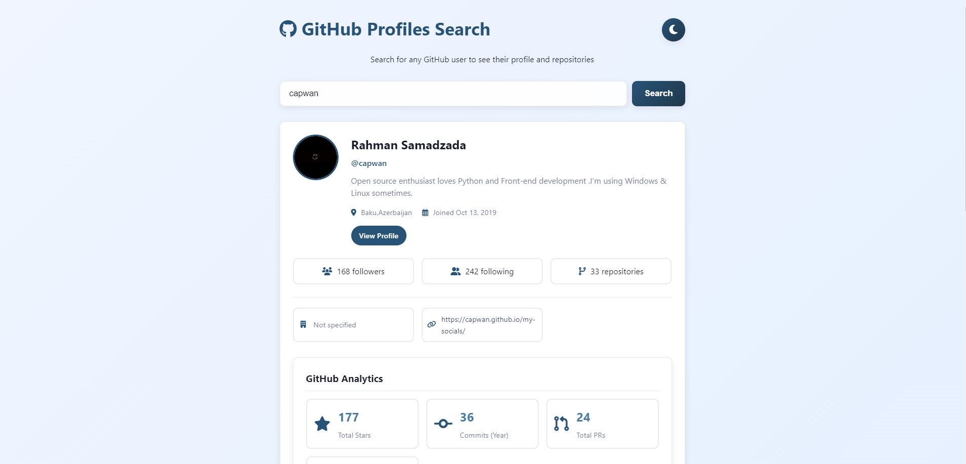 Github-ProfilesSearch