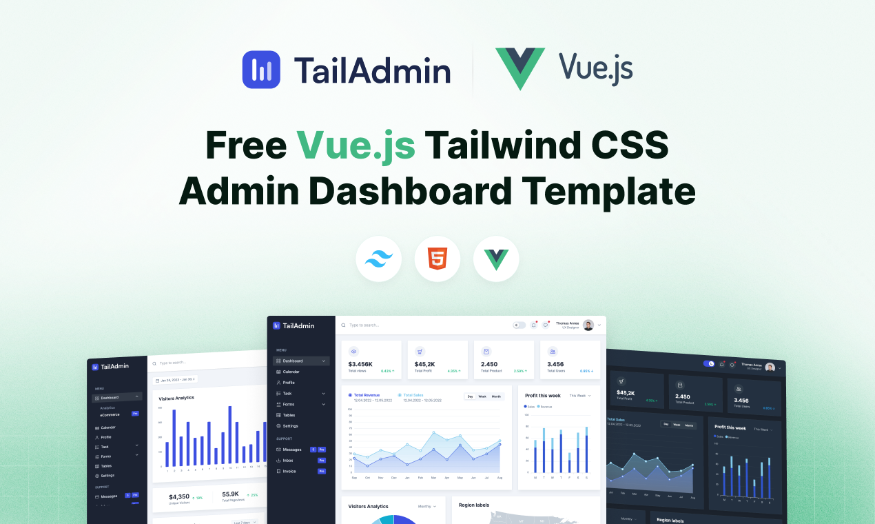 GitHub - TailAdmin/vue-tailwind-admin-dashboard: TailAdmin Vue : free ...