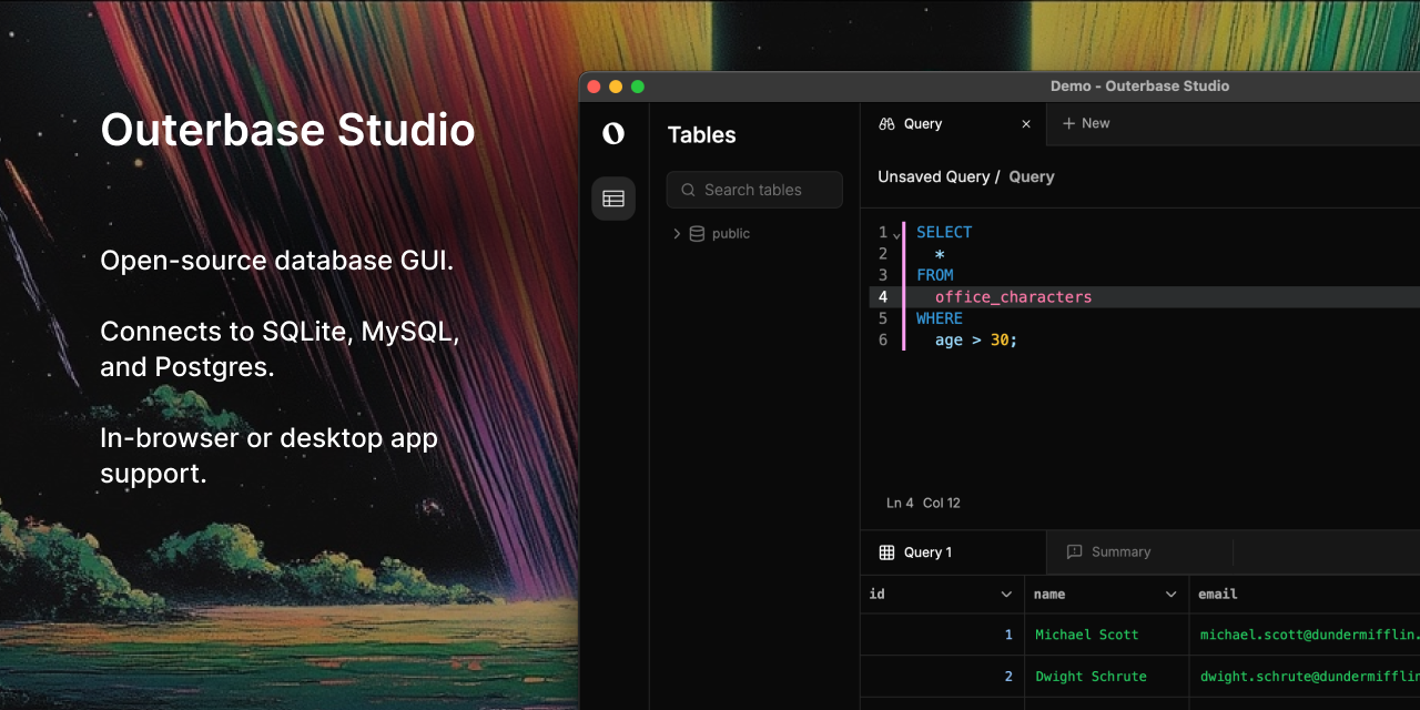 Show HN: Outerbase Studio – Open-Source Database GUI thumbnail