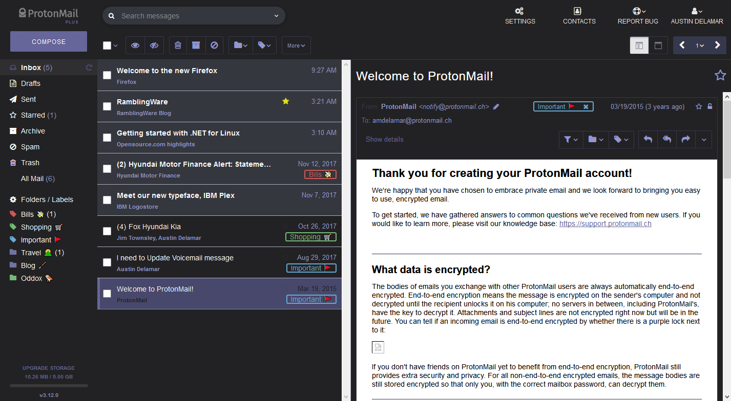 Stylish extension for chrome offers a global dark theme and looks really  good for PMso whats the security catch? : r/ProtonMail