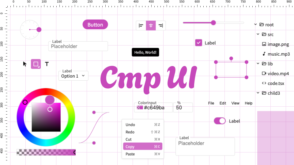 GitHub - toshusai/cmpui: CmpUI is a component library designed for creating complex GUI applicati...