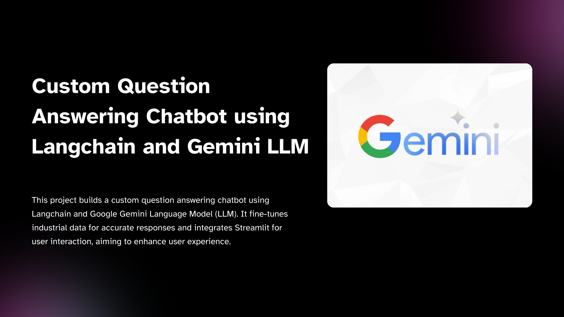 Custom-Question-Answering-Chatbot-using-Langchain-and-Gemini-AI