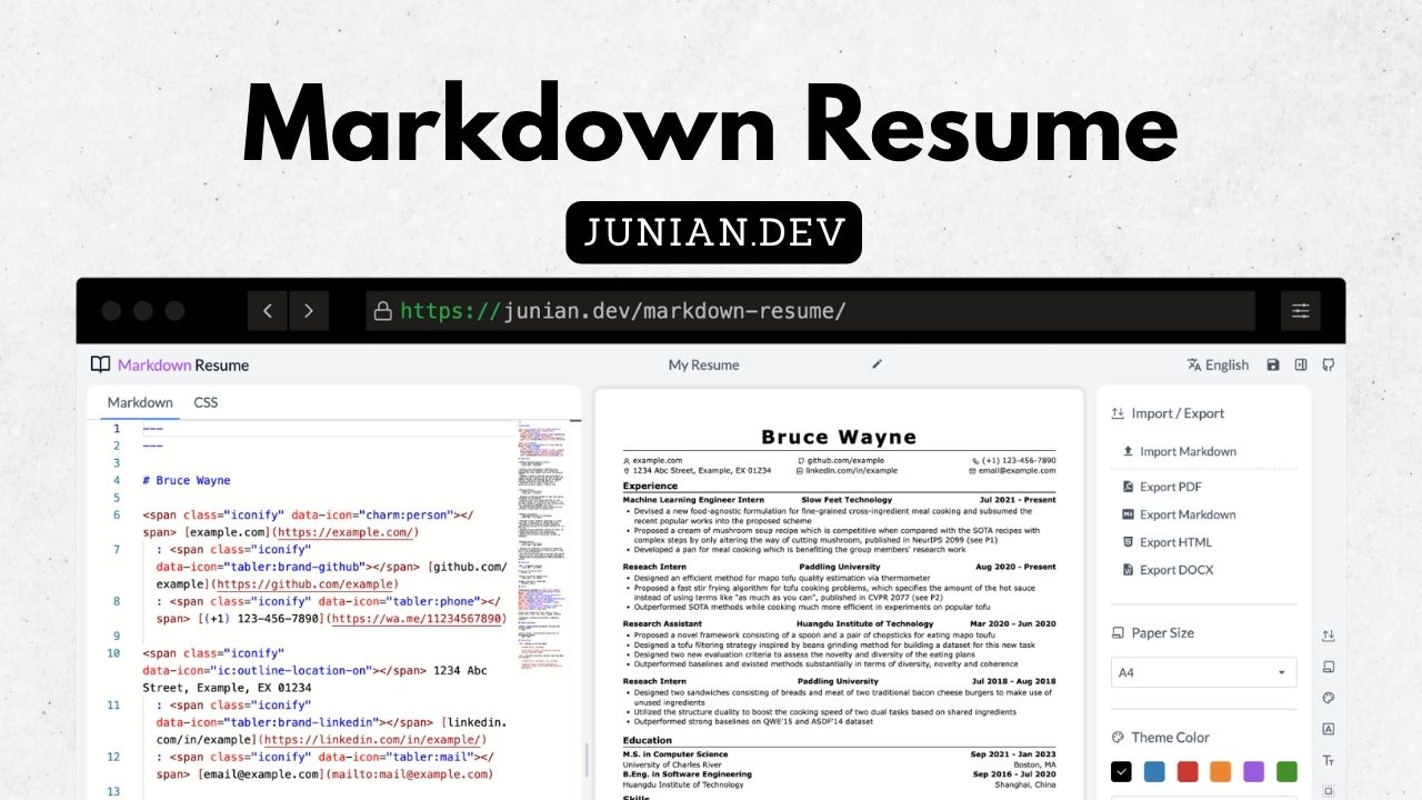 markdown-resume