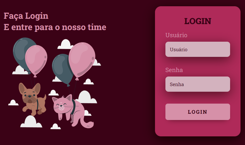 GitHub - VickasBorges/Login-Cat-Dog: Página de Login Cat&Dog