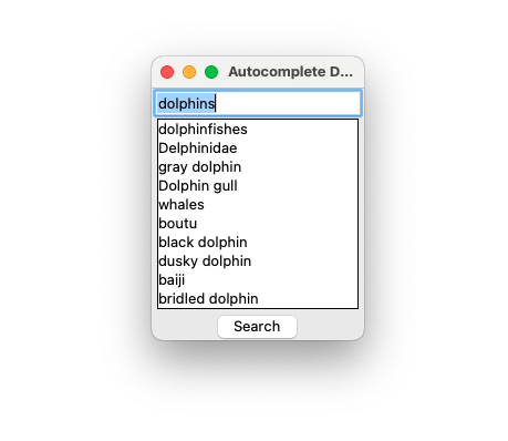 AutoSuggest-words