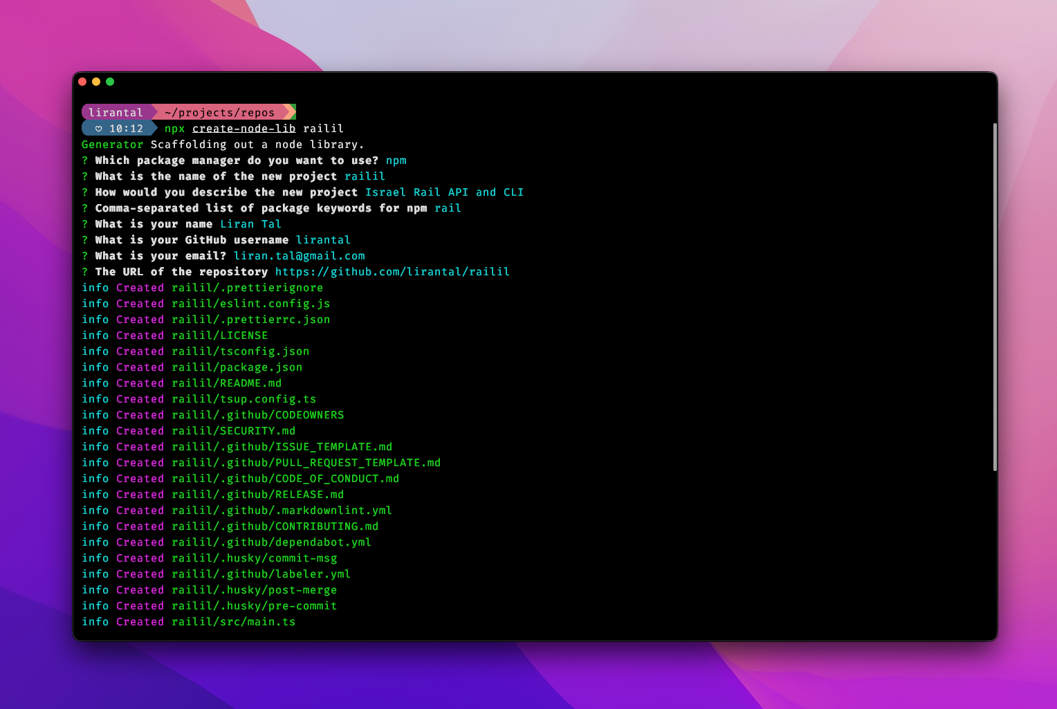 GitHub - lirantal/create-node-lib: Scaffold a batteries-included Node ...