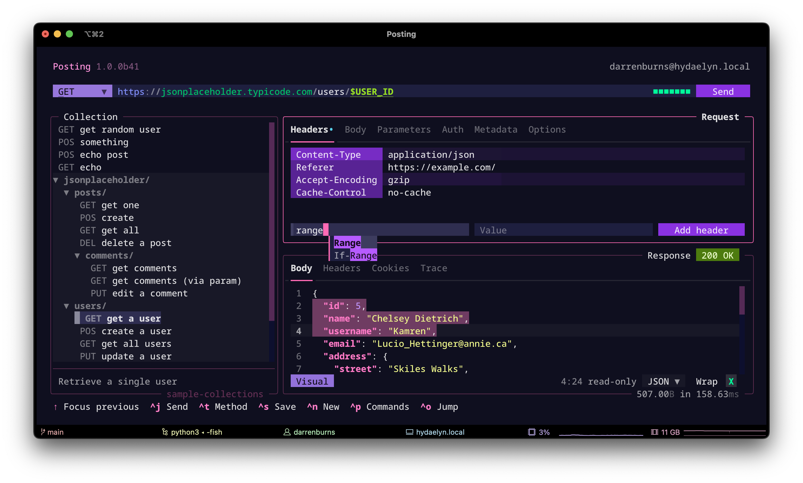 GitHub Darrenburns posting The Modern API Client That Lives In Your