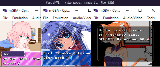GitHub - TakafumiSakagami/cpiaengine: Make novel games for the GBA ...