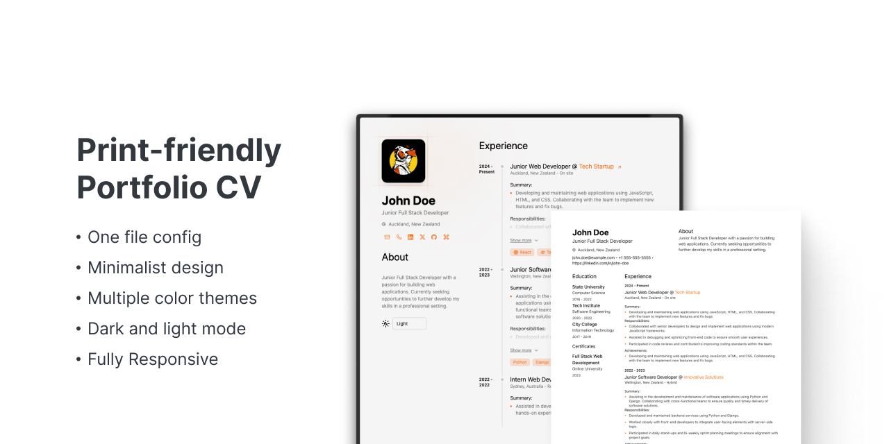 GitHub - Smilesharks/dev-portfolio: A minimalist portfolio configurable ...