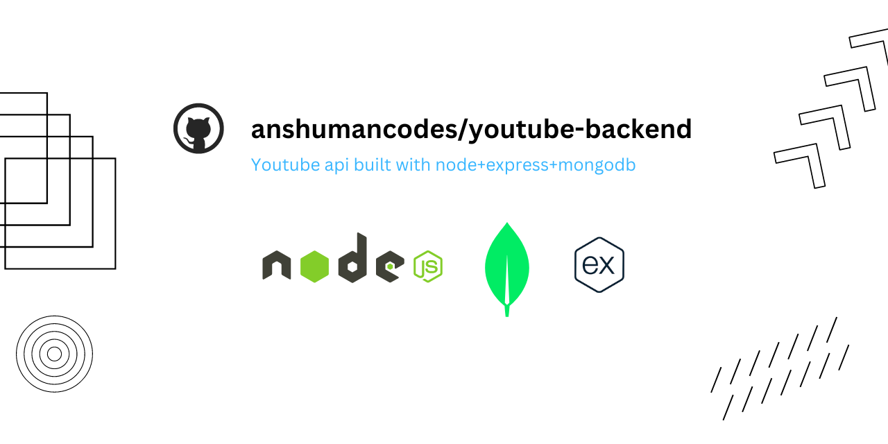 GitHub - anshumancodes/youtube-backend: replicated Youtube Api with ...