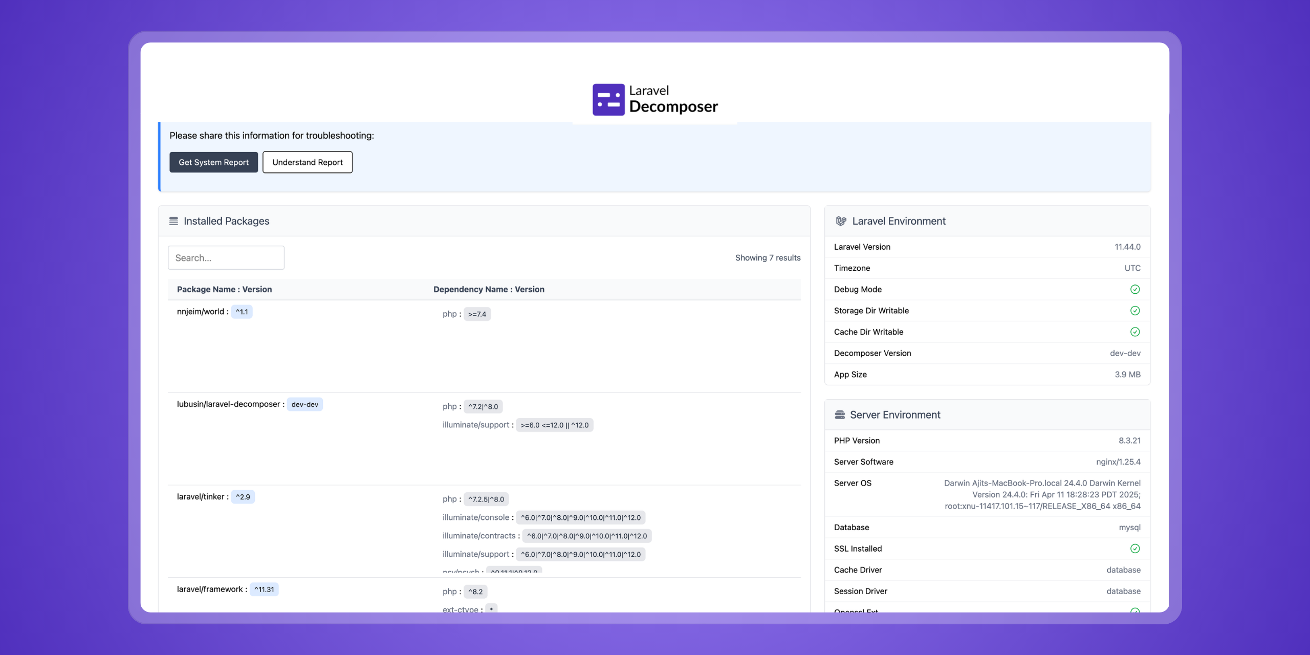 laravel-decomposer