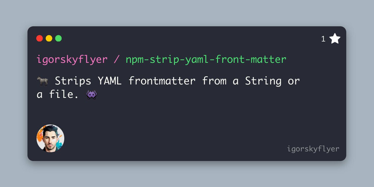 npm-strip-yaml-front-matter