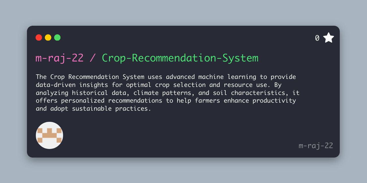 GitHub - m-raj-22/Crop-Recommendation-System: The Crop Recommendation ...