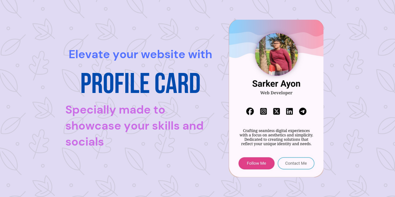GitHub - amiayon8/Profile-Card: A responsive profile card showcasing ...