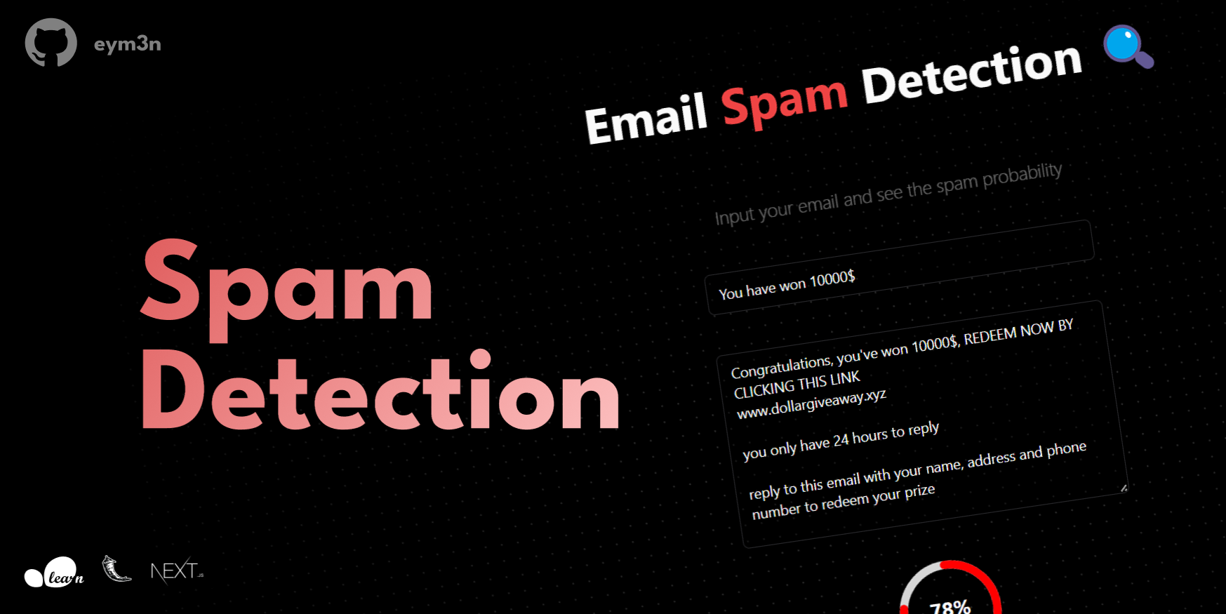 GitHub - eym3n/spam-detector: A machine learning web application that ...