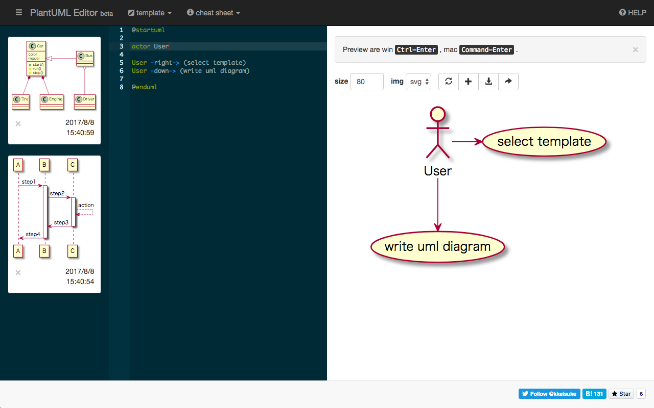 Github editor. PLANTUML. PLANTUML database. Plant uml.