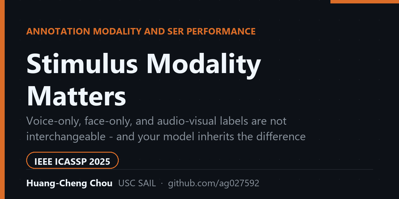 Stimulus-Modality-Matters