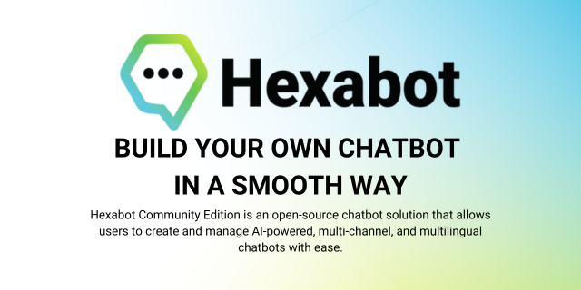 Hexabot Community Edition is an open-source chatbot solution that allows users to create and manage AI-powered, multi-channel, and multilingual chatbo