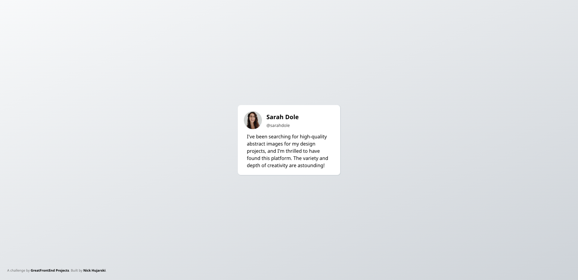 GitHub - Nhujarski/Great-Frontend-Testimonial-Card: A great frontend ...