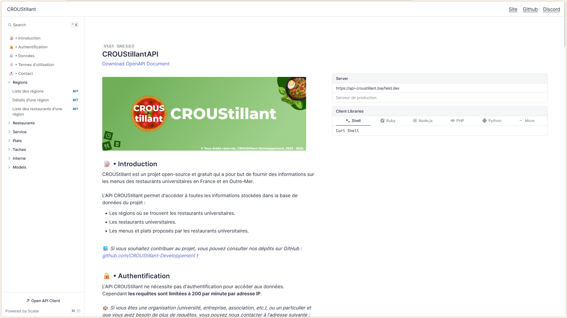 CROUStillantAPI