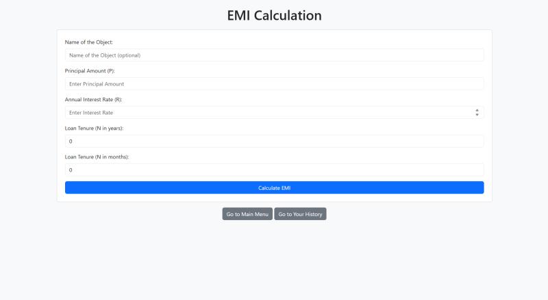 GitHub - ShivTushal/Easy-EMI: Created a web-based EMI (Equated Monthly ...