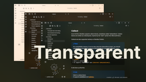 GitHub - Oczko24/Obsidian-transparent: Minimalistic and distraction ...