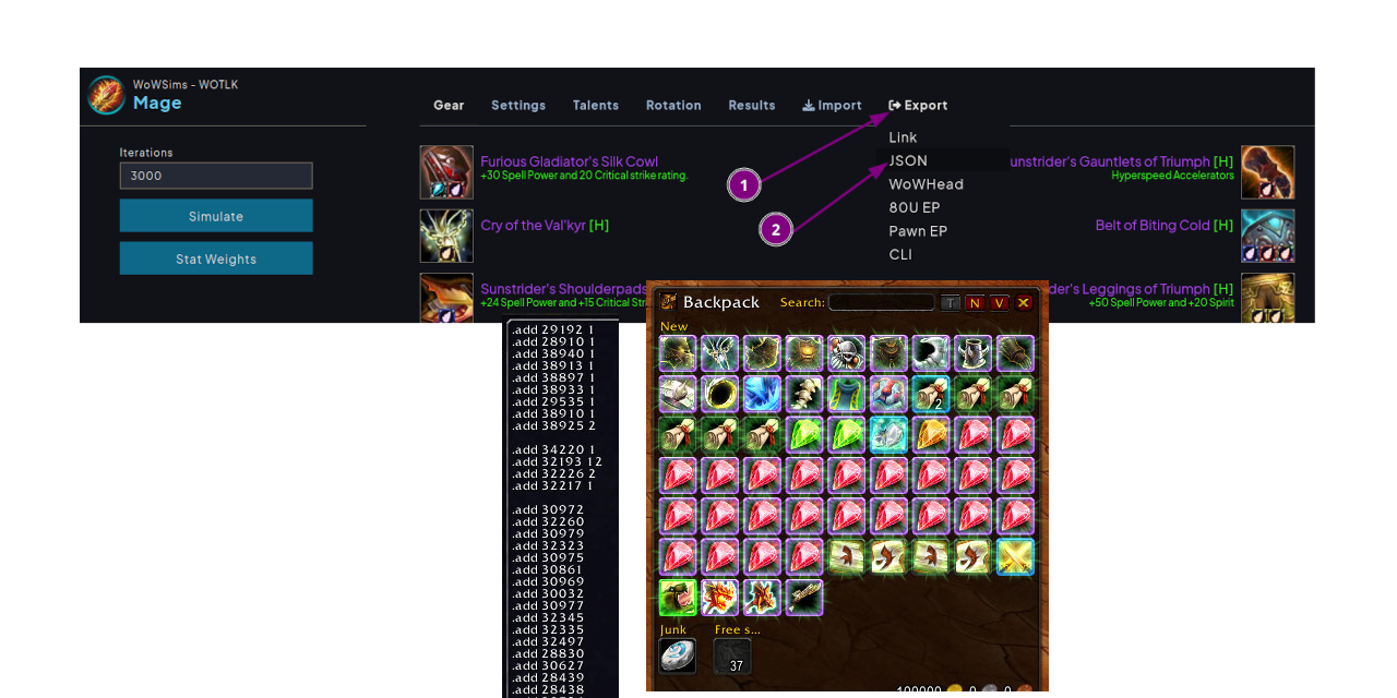 GitHub - sogladev/wowsims-to-commands: Extracts gear from a wowsims ...