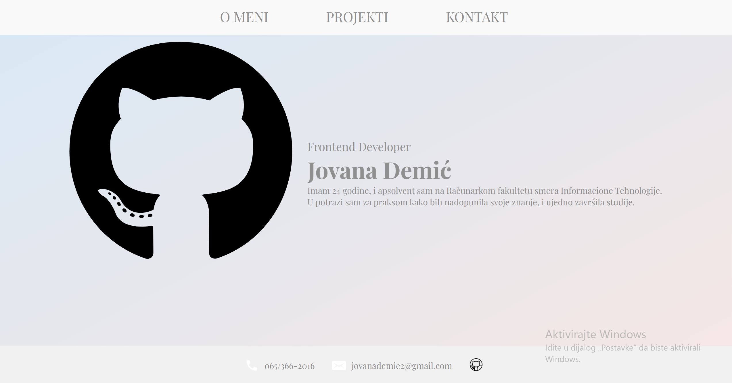 GitHub - joksdemic/portfolio: This project includes a link to my GitHub ...