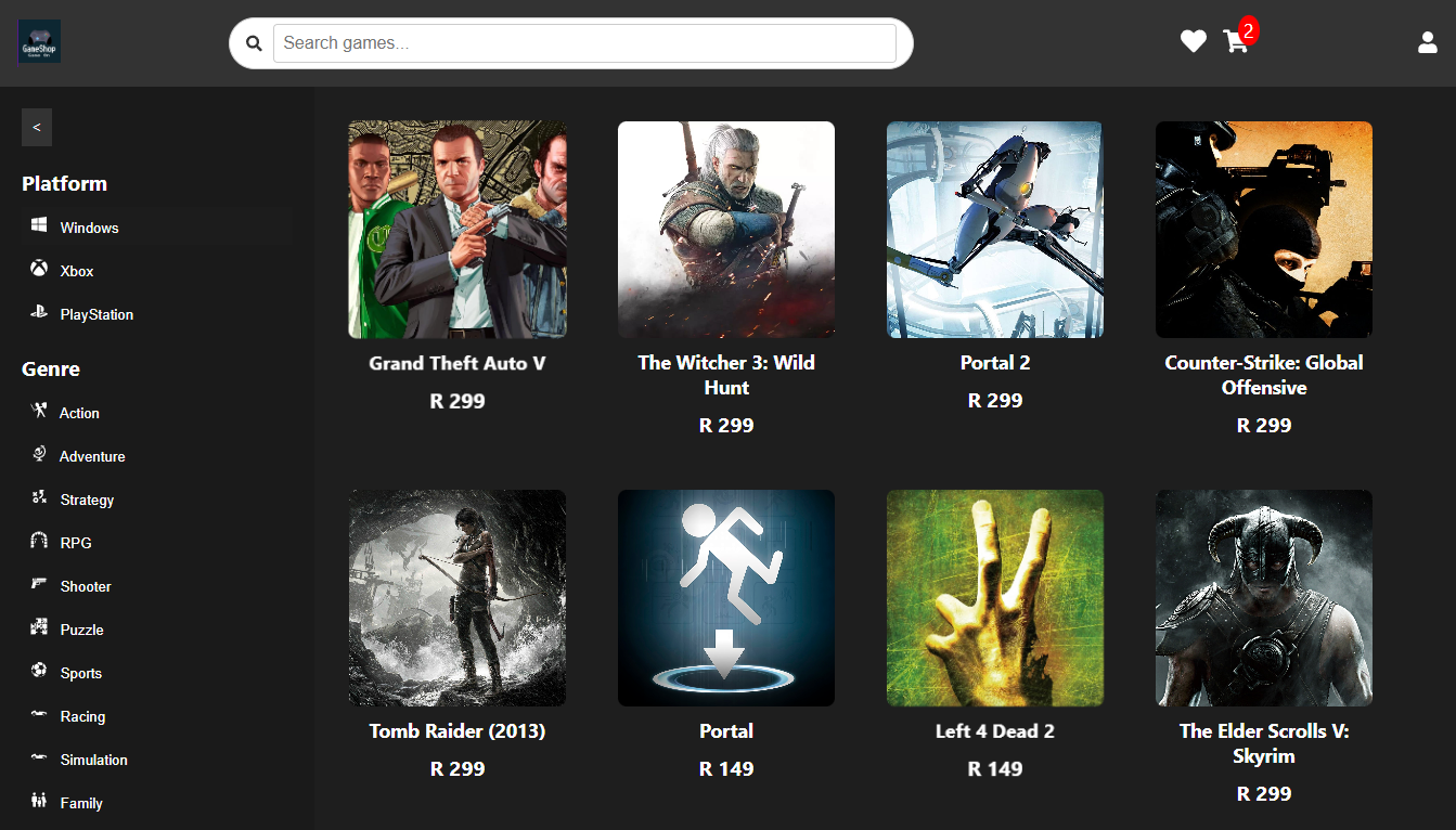 GitHub - MpilonhleMtungwa/video-game-store: Video game eCommerce site ...
