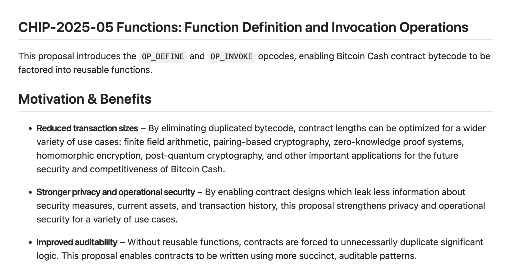 GitHub - bitjson/bch-functions: Enables Bitcoin Cash contract bytecode to  be factored into reusable functions