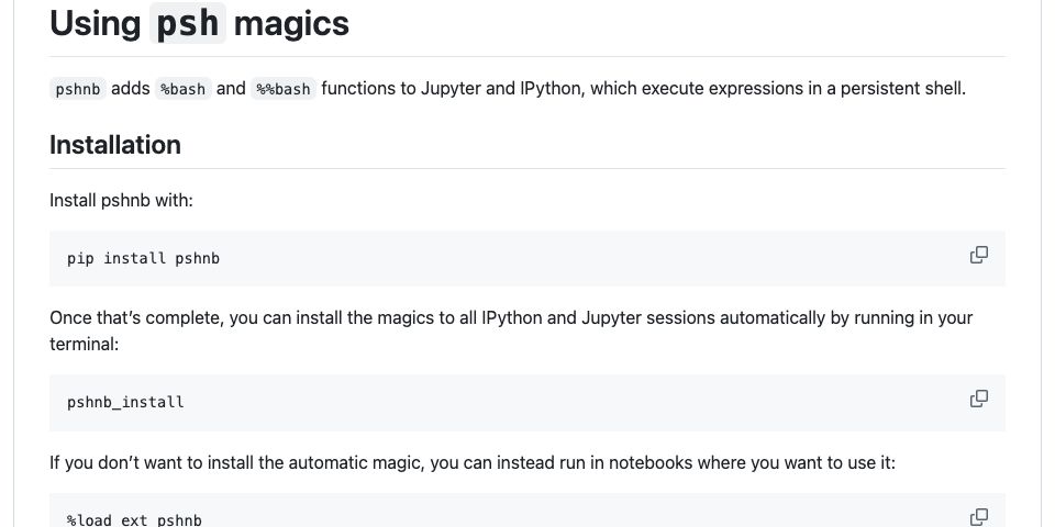 GitHub - AnswerDotAI/pshnb: An IPython magic for persistent bash · GitHub