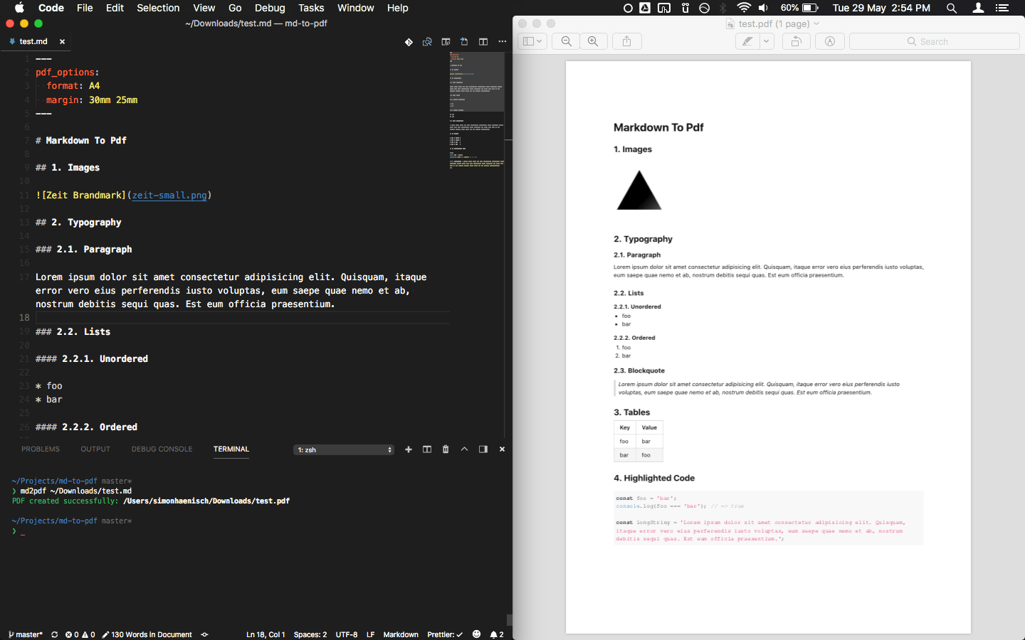 Print markdown to pdf