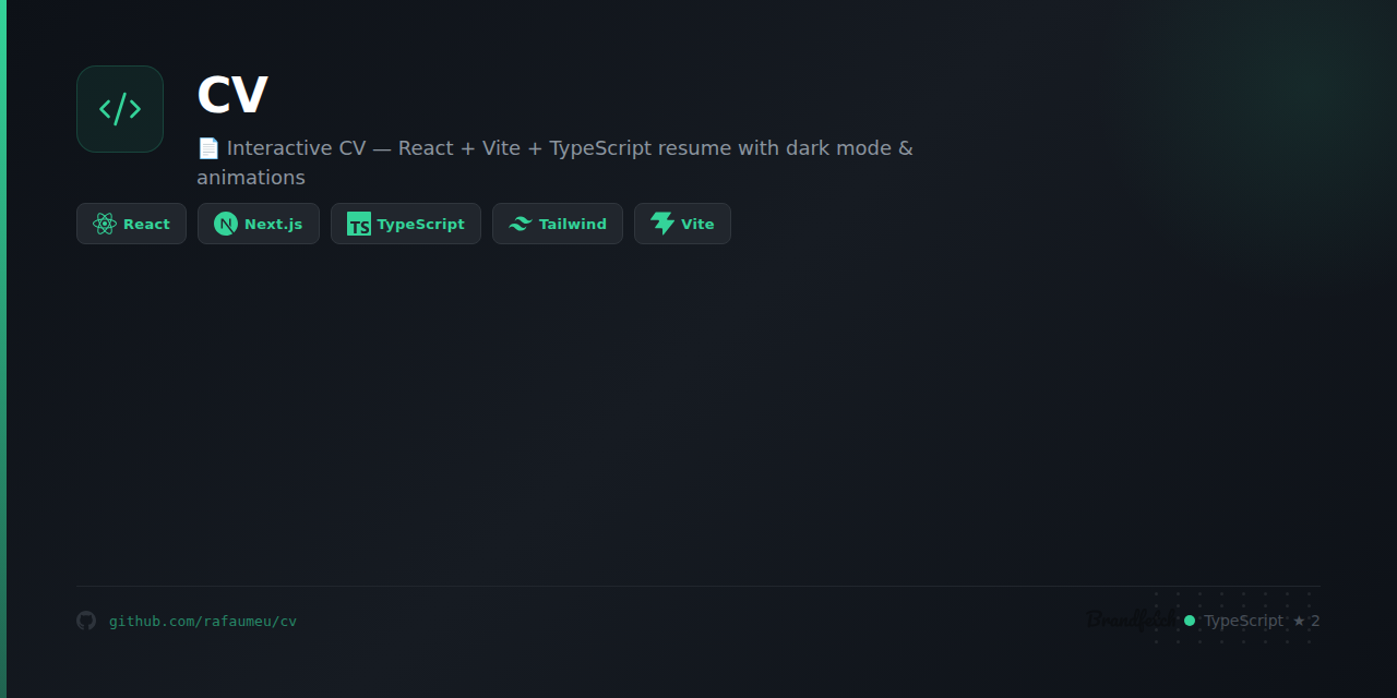 GitHub - rafaumeu/cv: 📄 Interactive CV — React + Vite + TypeScript ...